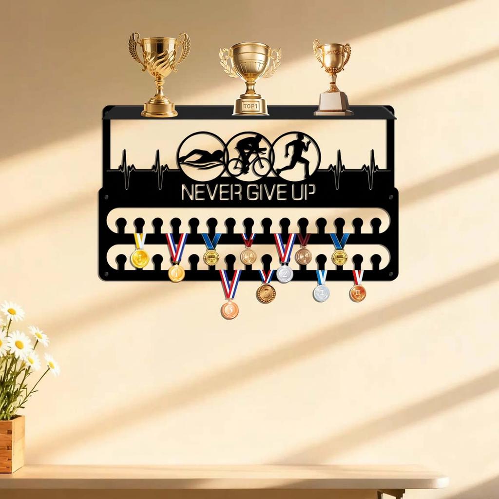 Wall Display Rack with Hooks for Award Display