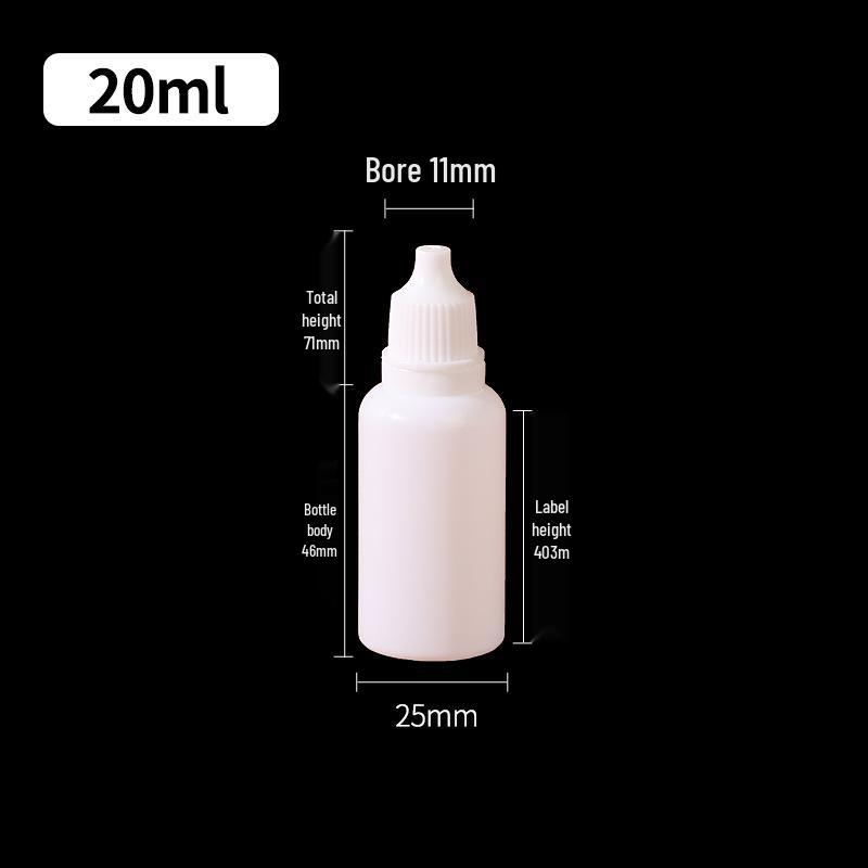 Imitace lahviček s očními kapkami - 5 ml, 10 ml, 30 ml, 50 ml lahvičky s kapátkem, malé PE plastové dávkovače pigmentů