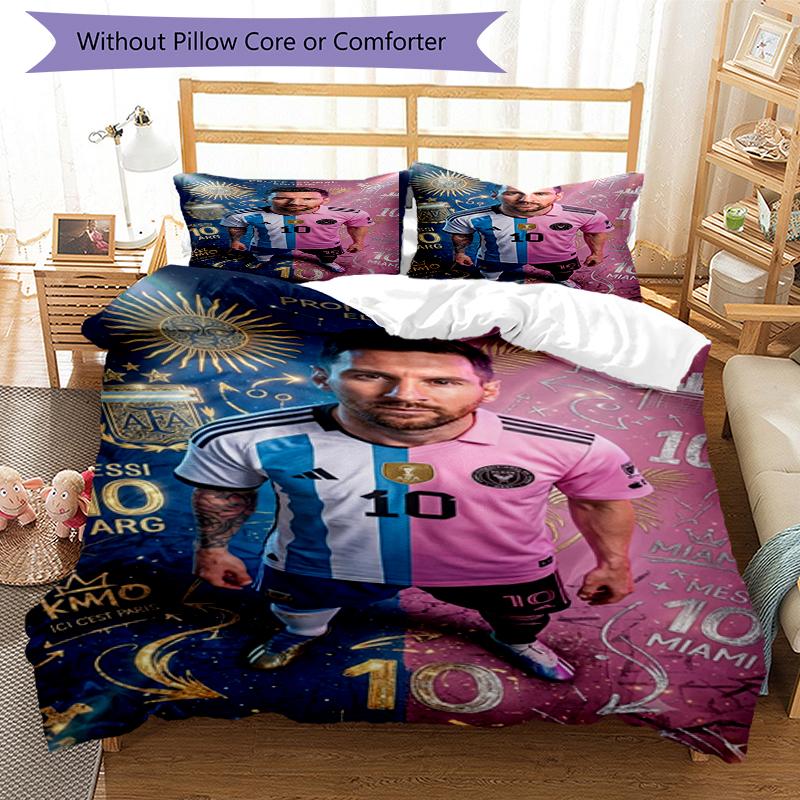 Messi 10th Anniversary Print Flannel Blanket, Soft Warm Lightweight Throw Blanket for living Room,Sofa Bed Camping office