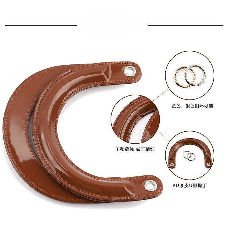 1Pc The New Product Is Suitable for Princess Diana Bag Strap, Arched Bag Strap U-shaped Handle Patent Leather Curved Pu Bag Strap