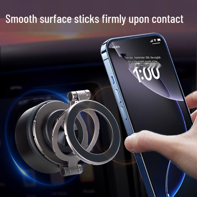 Magnetic Vacuum Phone Holder for Desktop, Wall, or Car Dashboard