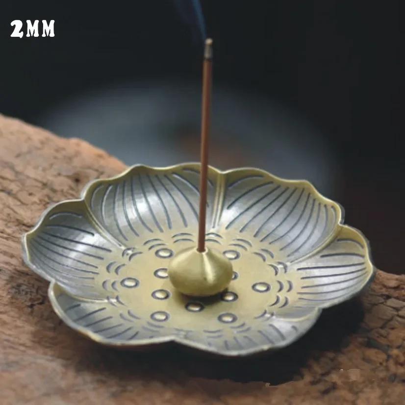 1Pc,Creative Home Decor Lotus Plum Blossom Alloy Censer Incense Coil Burner 2mm Stick Incense Holder (Without Incense)