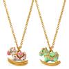 Charming & Colorful Rocking Horse Pendant Necklace with Exquisite Design for Women