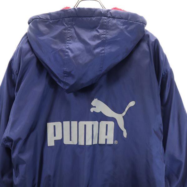 Puma 90s Hit Union Old Long Sleeve Bench Coat Navy Blue Hood Men's Used