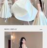 Elegant Women's Spaghetti Strap Waist-Cinched White Long Dress - Early Spring 2026 Collection, Romantic & Formal Design