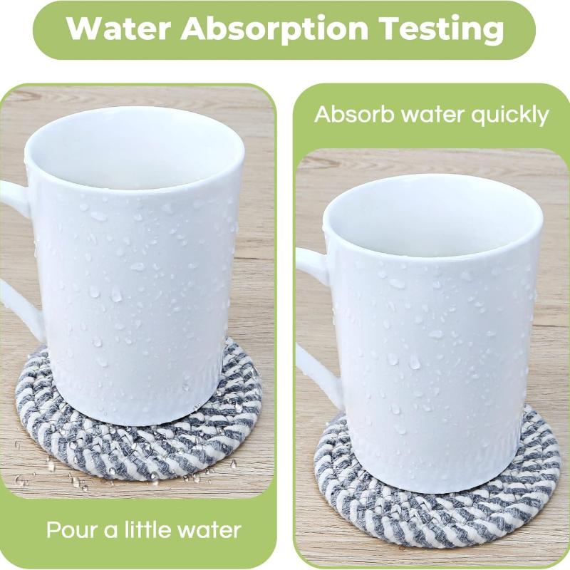 Coasters for Drinks, Coasters Set of 4 - Color, 8 Pack Coaster Set, Absorbent Coaster with Holder, Coffee Table Decor, Living Room Decor