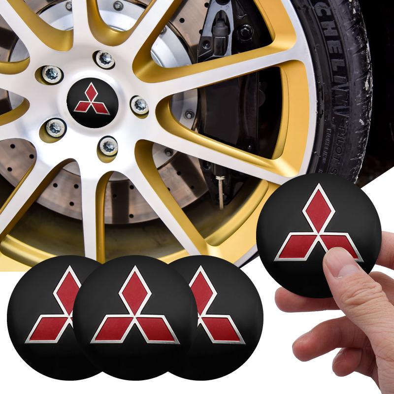 4Pcs 56mm Car Wheel Center Hub Cap Stickers Badge Decals For Mitsubishi ASX Lancer 9 10 Outlander 3 Pajero L200 Colt Accessories