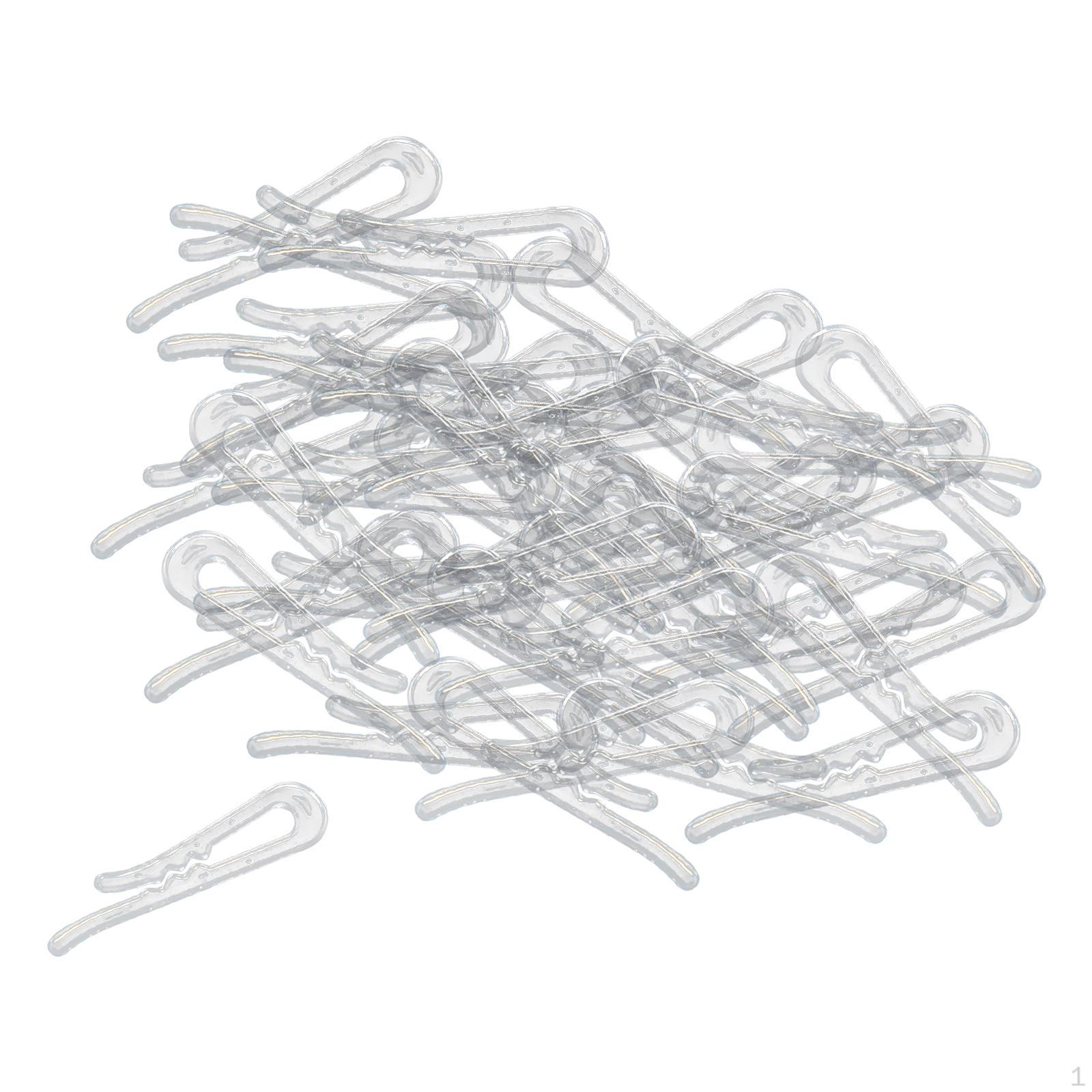 

200 Pieces Clear Shirt Clips Transparent Alligator Clips, Clothes Pins Garment Clothespins U Square Toothed 40mm
