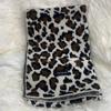 New Imitation Wool Knitted Scarf Women's Leopard Print Scarf Versatile Winter Cold Protection Thickened Warm Scarf