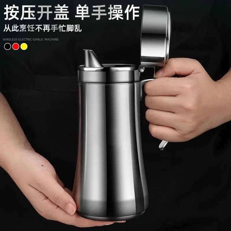 Stainless Steel Oil Pot Household Kitchen Does Not Hang Oil Sauce Bottle Vinegar Bottle Extra Thick Large Capacity Oil Pot