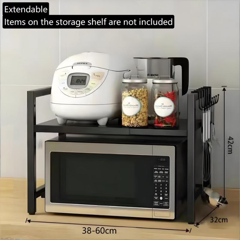 Expandable Microwave Oven Rack Multi Layer Adjustable Shelf Heavy Duty Kitchen Storage Stand for Appliances