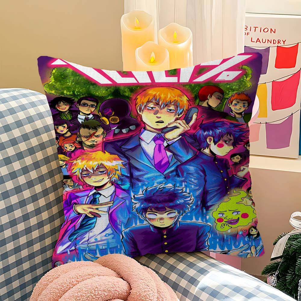 Japan Anime Mob Psycho 100 Personalisierte Bildtext Heimdekorationskissen Haushaltsgeschenke 45x45cm