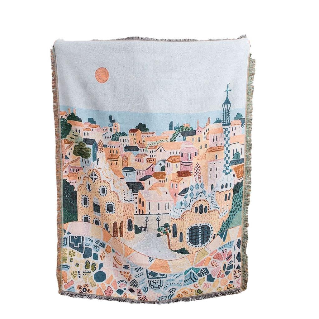 Australian Original Single American Style South Villa Dali Courtyard Comic Blanket Sofa Towel Cover Blanket