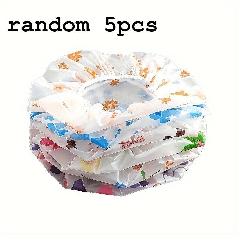 

5 шт. Регулируемые печатные шапочки для душа, многоразовые, с эластичной лентой, подходят для женских спа-салонов женская шапочка для душа