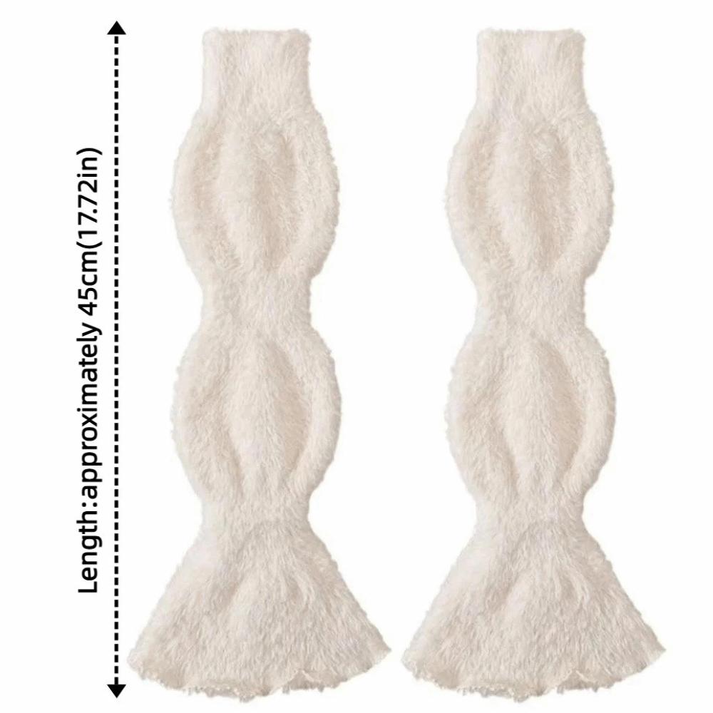Fashion Y2K Coral Fleece Foot Cover Elastic Warm Lolita Boots Cover Breathable Soft JK Knee High Socks Student