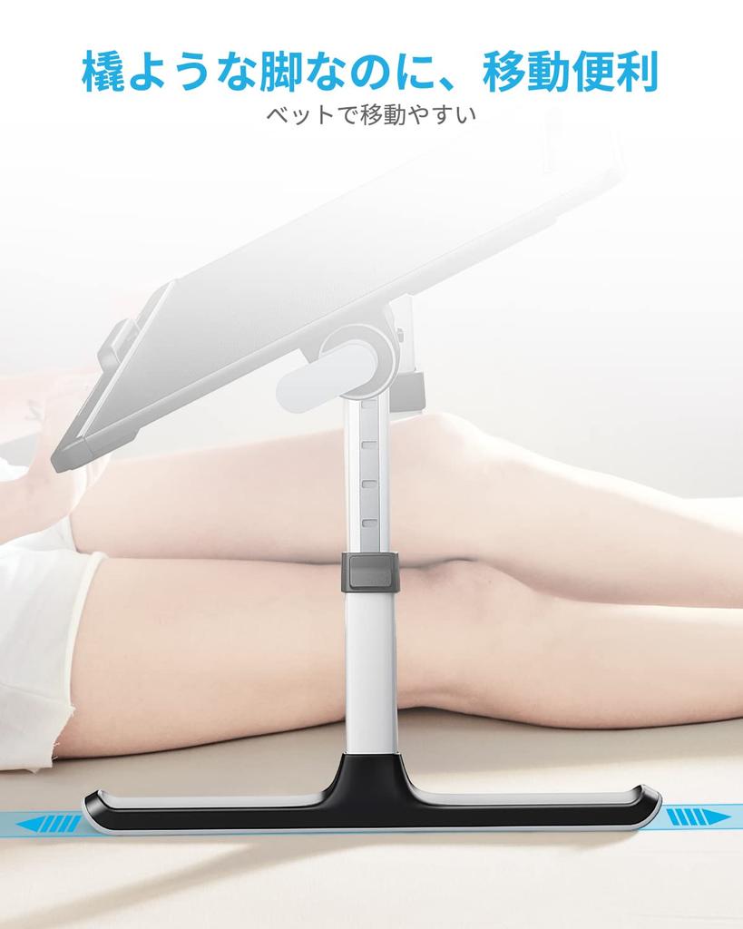 SAIJI Faltbarer Mini-Tisch Stabilität Niedriges Bett Laptop Große Kapazität Winkel und Höhe Buchständer PVC 40kg Belastung Wohnen K7 "Verbesserte Version" Schreibtisch, Tisch,