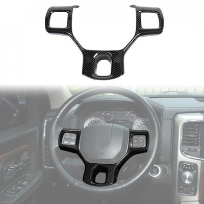 Steering Wheel Panel Trim Cover Decor for Dodge Ram 1500 2010-17 Carbon Fiber