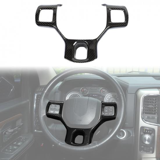 

Steering Wheel Panel Trim Cover Decor for Dodge Ram 1500 2010-17 Carbon Fiber