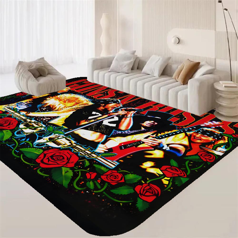 Guns n'roses Band Retro Raummatten Waschbar Rutschfest Wohnzimmer Sofa Stühle Bereichsmatte Küche Alfombra
