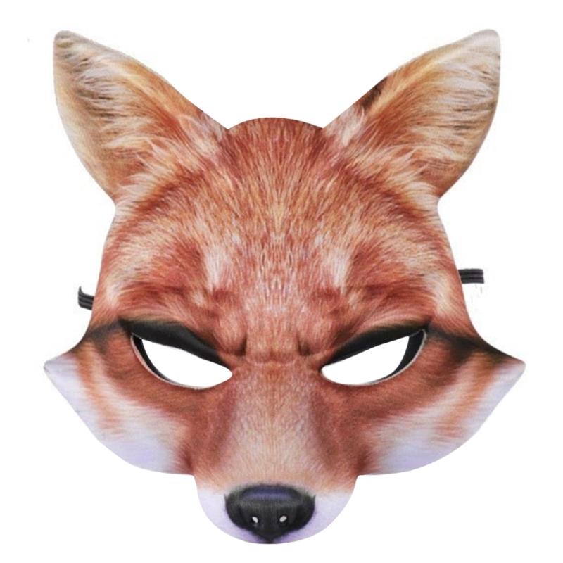 Halloween Foxes Cosplay Mask Masquerade Foxes Face Mask Animal Cosplay Mask For Women Man Masquerade Halloween Cosplay