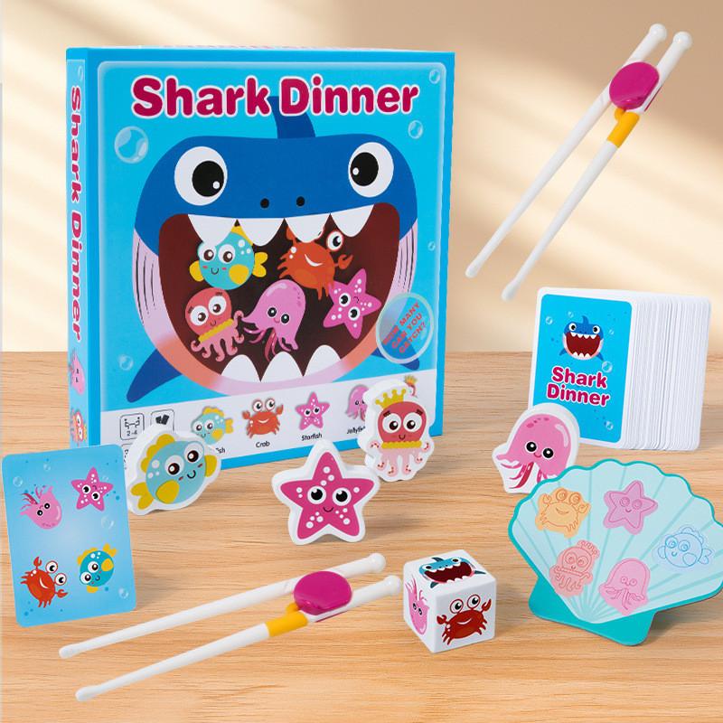 

Shark Wooden Feeding Toy For Childrens With Fine Motor Development Skills