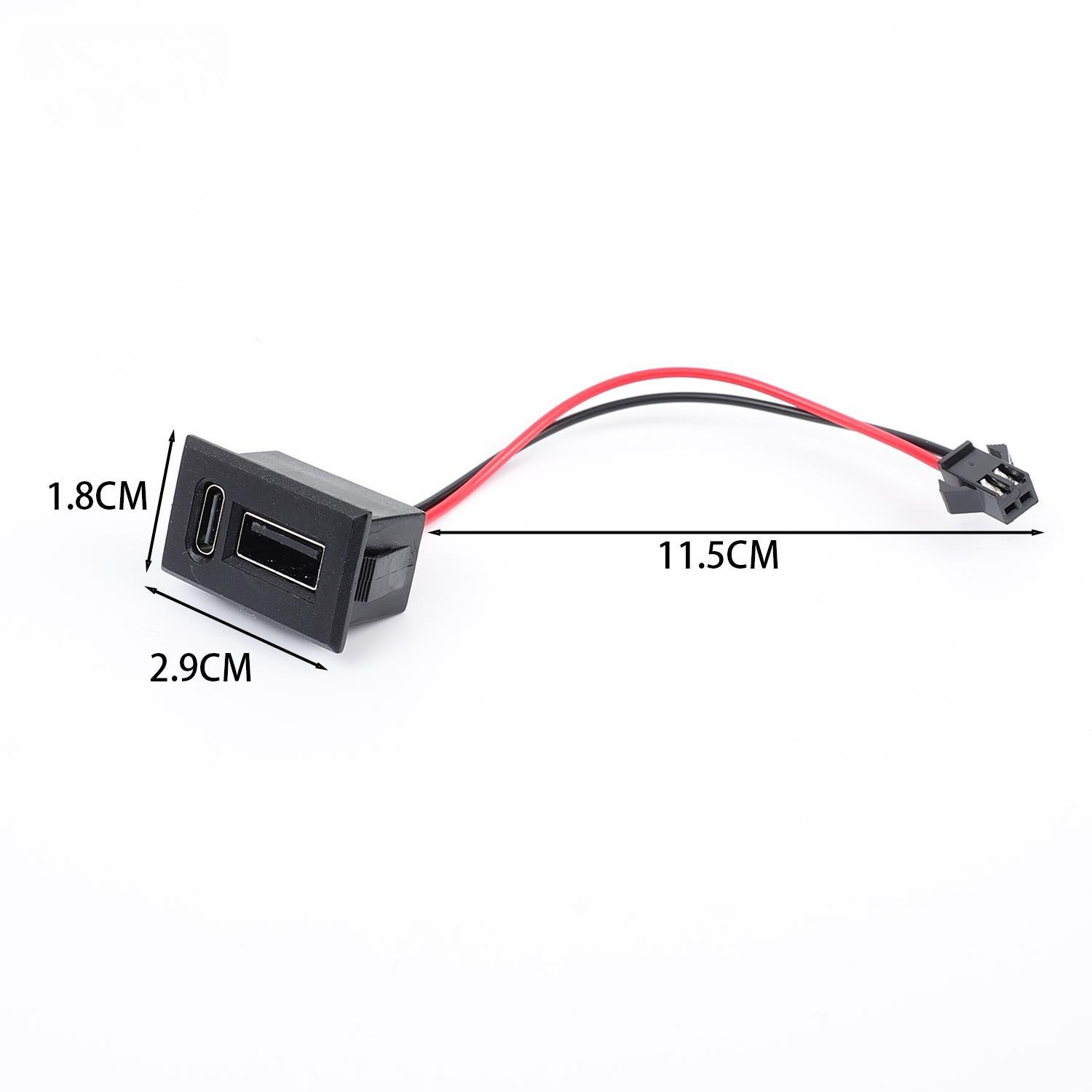 

Dual Type C USB Receptacle Female Socket Connector Chassis Mount 2 Port Power Charging Adapter for Car Dashboard Auto Parts Kit