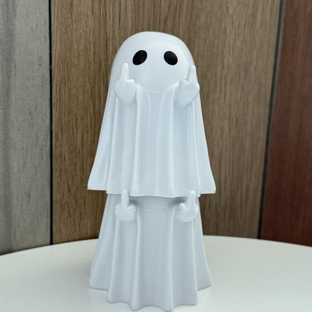 Middle finger cute ghost statue, ghost little scary ghost statue, home accessories, Halloween resin handicraft decoration gift