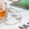 2023 Trendy Purple Diamond Heart Open Tritium Ring for Women - Retro Niche Design