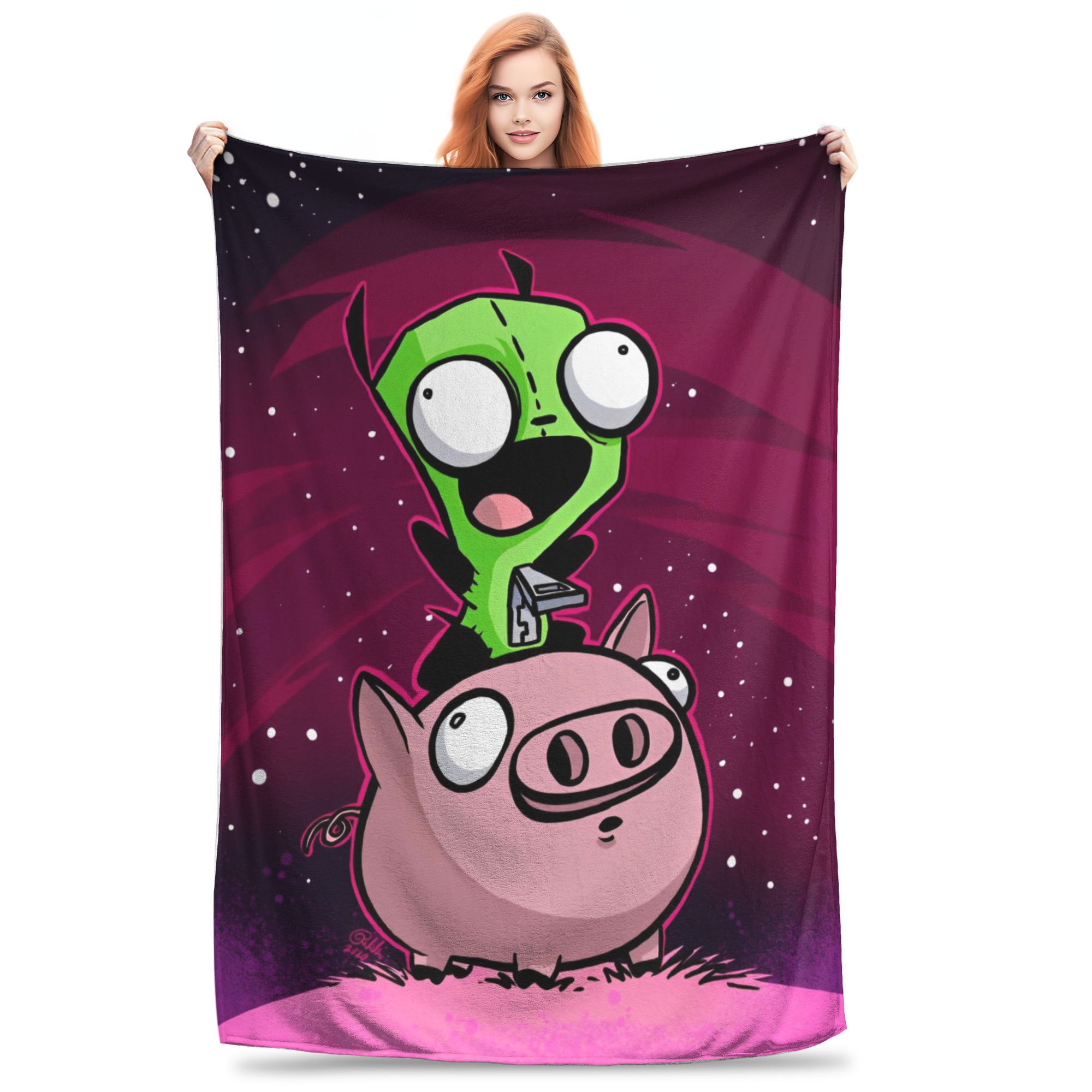 

Invader Zim Gir Dib Robot Blankets Flannel Textile Decor Portable Super Soft Throw Blanket for Bed Car Bedspread 30x40in