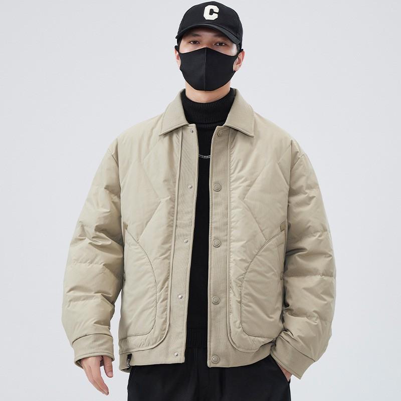 Mens Collar Down Jacket Casual Workwear Coat Warm Trendy Winter