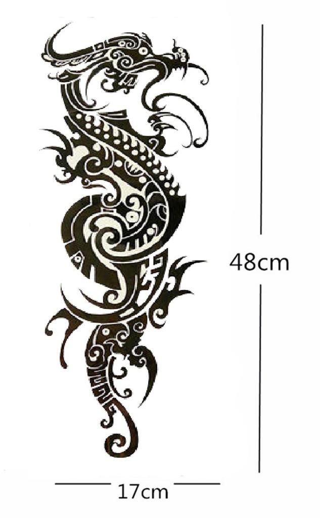 Temporary Tattoo For Girls Men Women Full Arm Hand 3D Sticker Size 48x17CM - 1PC.