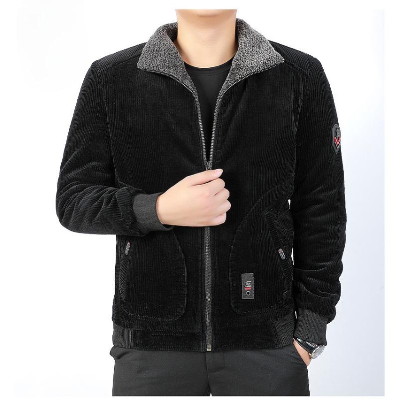 

Осенне-зимнее вельветовое хлопковое пальто, мужская куртка, новая повседневная утепленная хлопковая мужская куртка среднего возраста, бархатное хлопковое пальто для мужчин 4XL