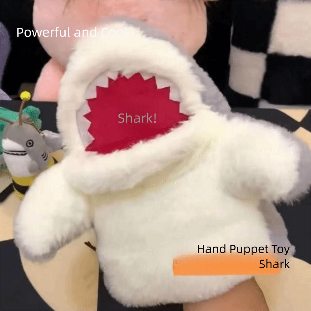 Pink Grey Plush Shark Hand Puppet Cartoon Shark Early Education Educational Toys Imaginative Play Storytelling Plush Doll Gift
