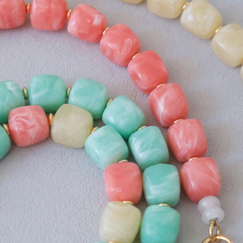 Neue Mode Damen Tasche Accessoire Abnehmbare Candy Perlenketten Niedlich Acryl Luxus Riemen Damen Elegante Tasche Acryl Griffkette