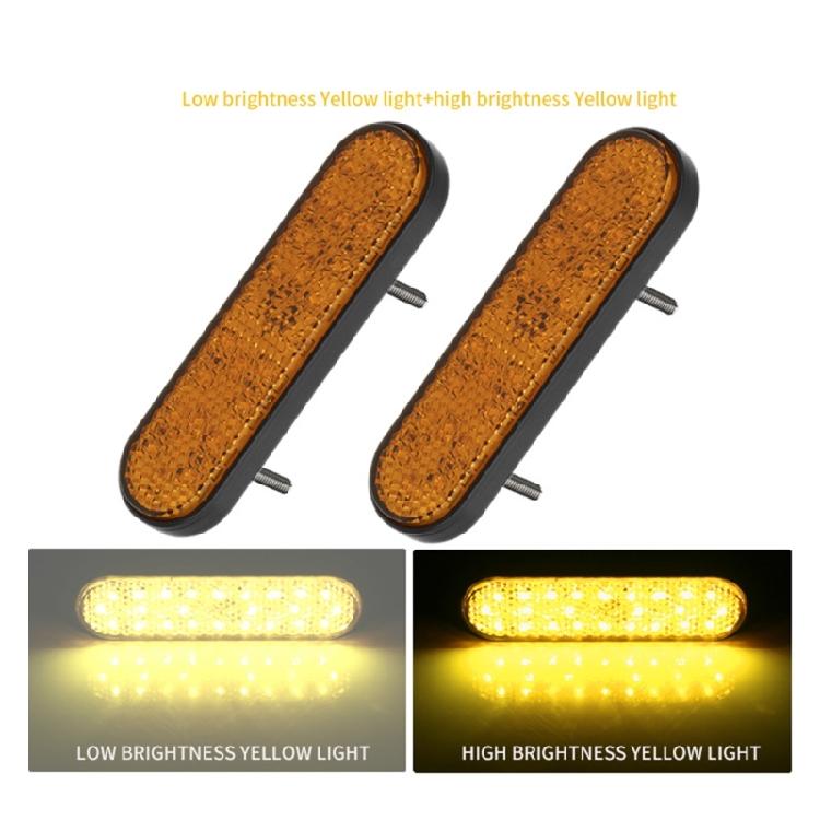 Side Marker Tail Lights Replacement Tail Stop Brake Light 24 LEDs Turn Signal Light Oval Trailer Lights with Reflector