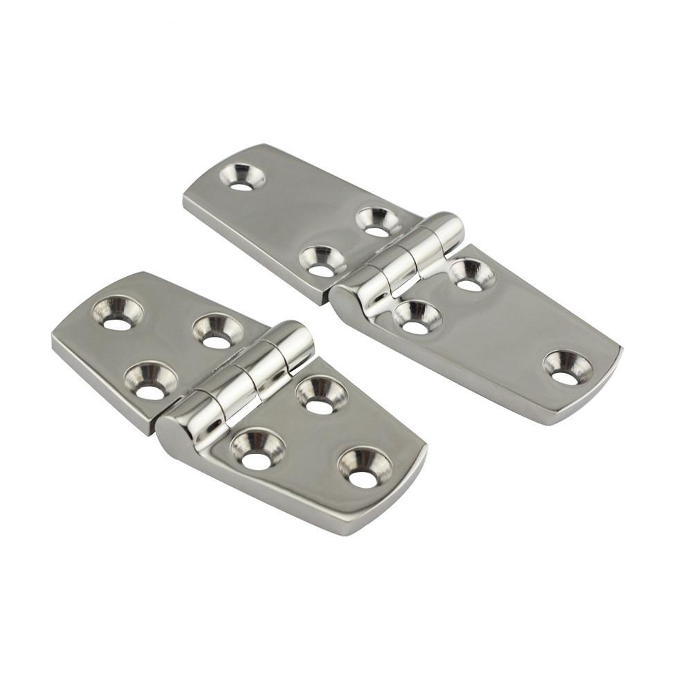 2 Pcs Durable 304 Stainless Steel Boat/ Door Hinge Stamping Cabinet Marine Hardware 76*38*4mm