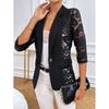 Lace-Trimmed Women's Small Suit Jacket Top