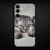 Cute American  Shorthair Cat Phone Case For Samsung Galaxy A73/A72/A71/A70/A53/A52/A51/Others Soft Black Shell
