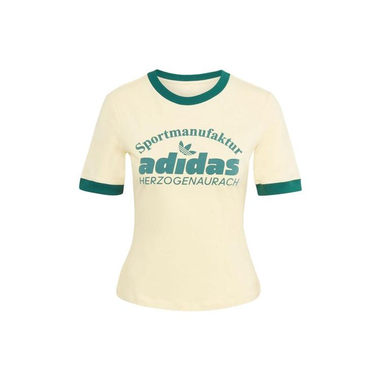 (WMNS) adidas Originals Retro Graphic T-Shirt Asia Sizing  Yellow Green  Women s IT9868 XXS