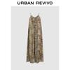 UR2026 Retro Print Strappy Loose Dress