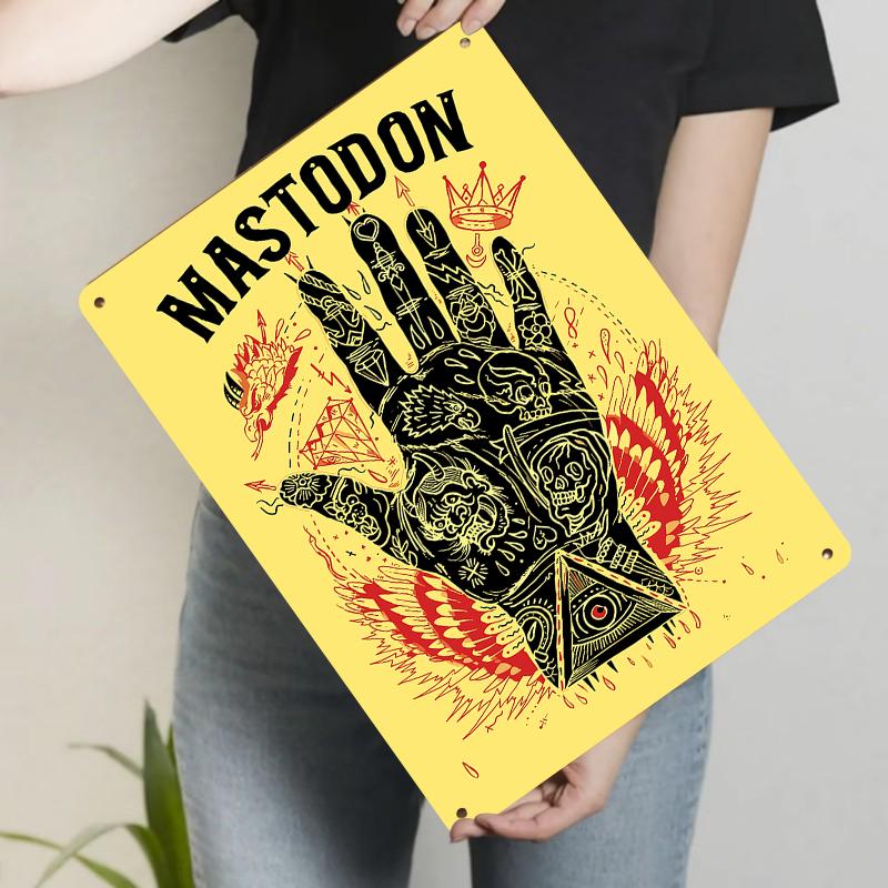 

Mastodon Band Tattoo Art Metal Wall Decor Vintage Rock Music Room Hanging Decoration 20x30cm（7.8x11.8inch）