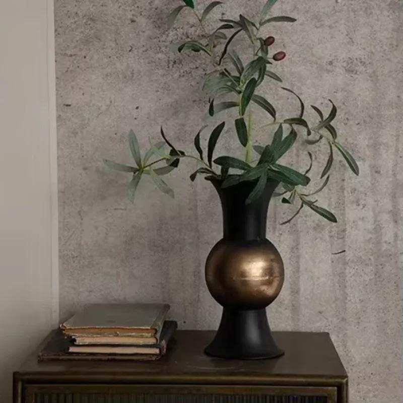 Metal Ironwork Planters Flower Arrangement Home Decoration Vases Living Room Retro Style Make Old Flower Pot Ornaments