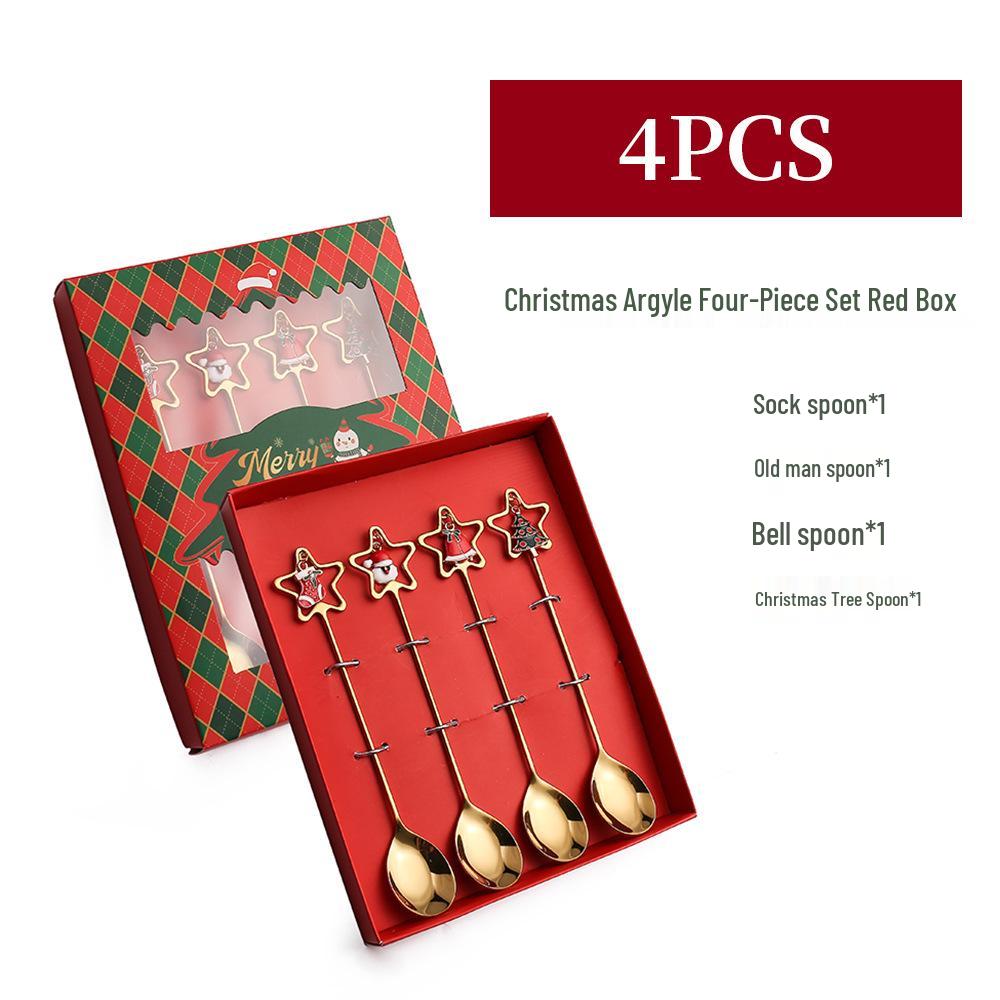 Cross-Border Cute Snowman Christmas Spoon & Fork Set – Creative Dessert Tableware Gift