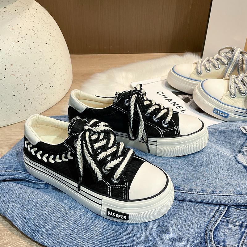 Chaussures d'été à plateforme en toile chaussures pour femmes nouveau printemps et automne chaussures de sport décontractées chaussures de skate polyvalentes à tige basse