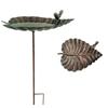 Bird Baths For Outdoors Outdoor Standing Metal Bird Bath Cast Iron Leaf-Shaped Water Bowl Statue Decoration For Patio Yard