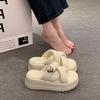 Internet Celebrity Slippers Women's Summer Wear Niche High Sense 2025 New Black Super Fire Heightening Platform Sandals Beach Shoes