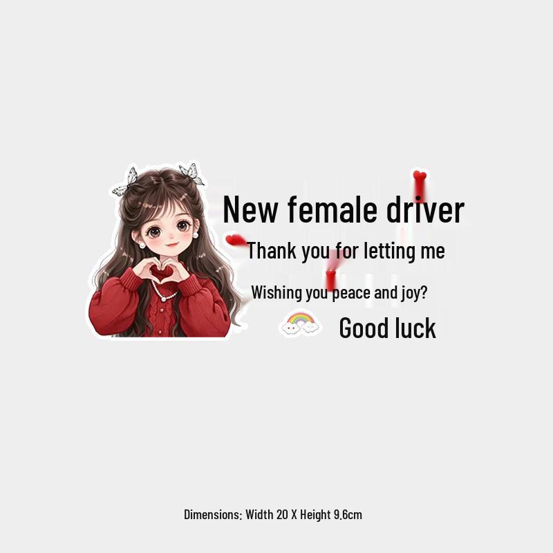 Peace & Joy Female Driver Learner Sticker - Reflective, Waterproof Car Decal
