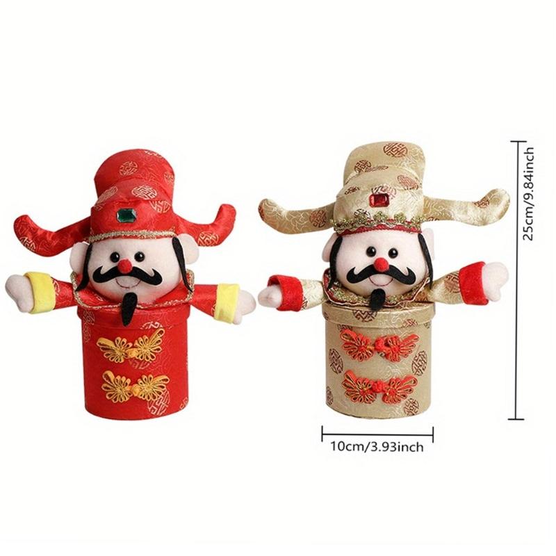 God of Wealth Candy Box for Spring Festival Lucky God Candy Box for Cookie Candy Festive Desk Candy Organizers Box