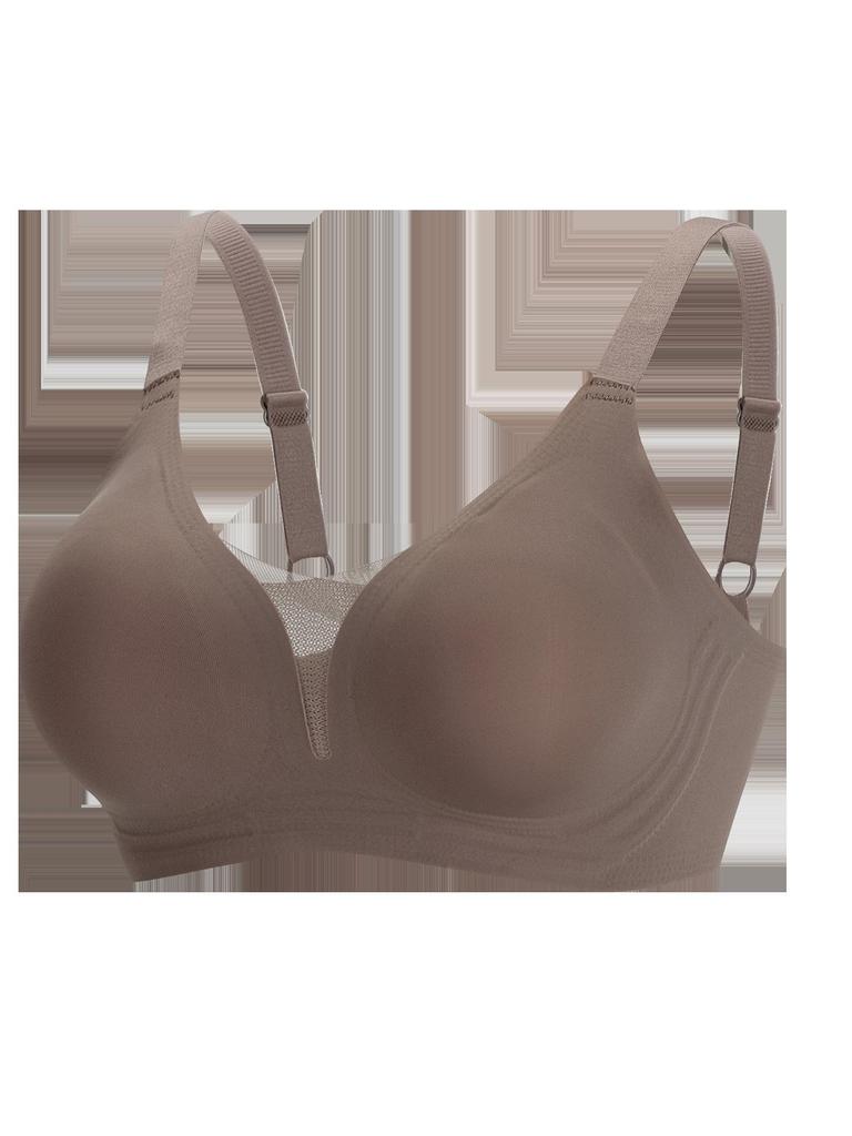 Seamless Large Size Deep V Wireless Bra for Women with Small Bust