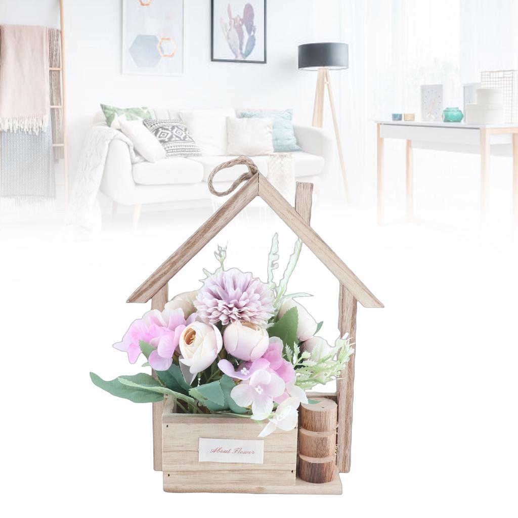 Hängeampel Kunstblumen Einzigartiger Wanddekorativer Pflanzkübel Blumenkorb mit Kunstblumen für Zuhause Wohnen